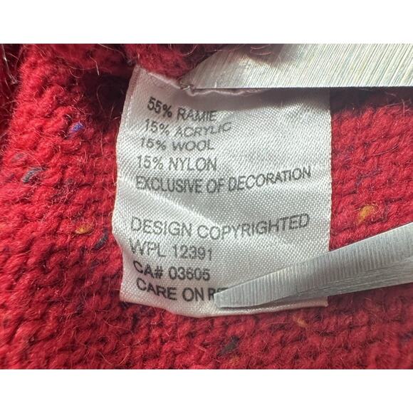 Vintage Northern Isles Women’s XL Red Reindeer Antlers Christmas Sweater 90s - Picture 5 of 7